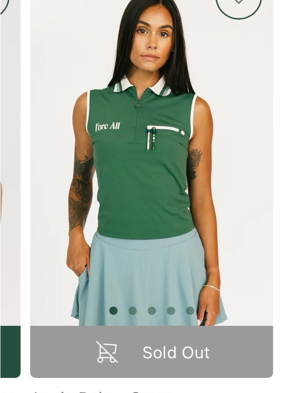 Fore All Women's Sleeveless Golf Polo Tank - Green